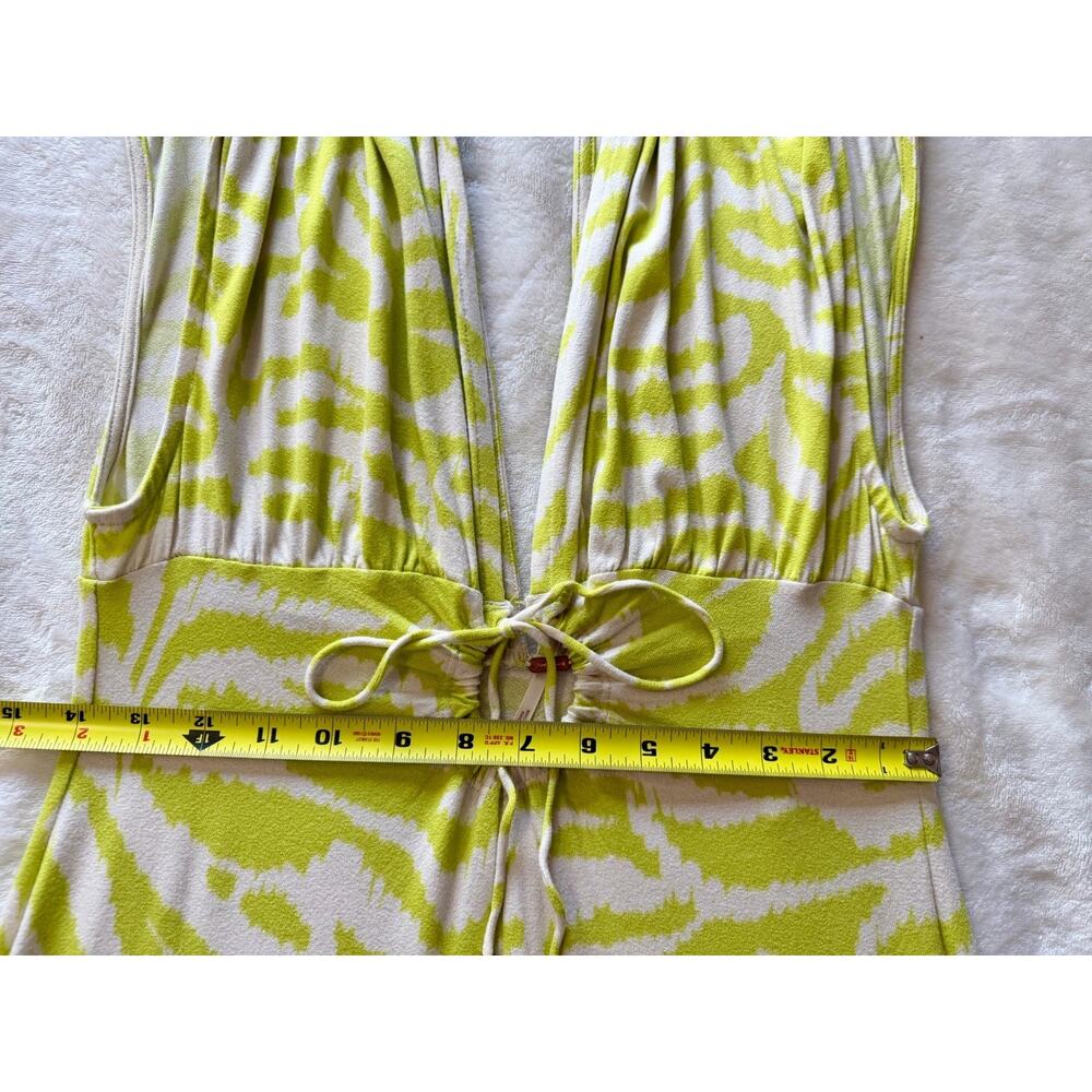 Free People Women's Next Summer Jumpsuit Lime Green Zebra Size Small - Picture 14 of 15